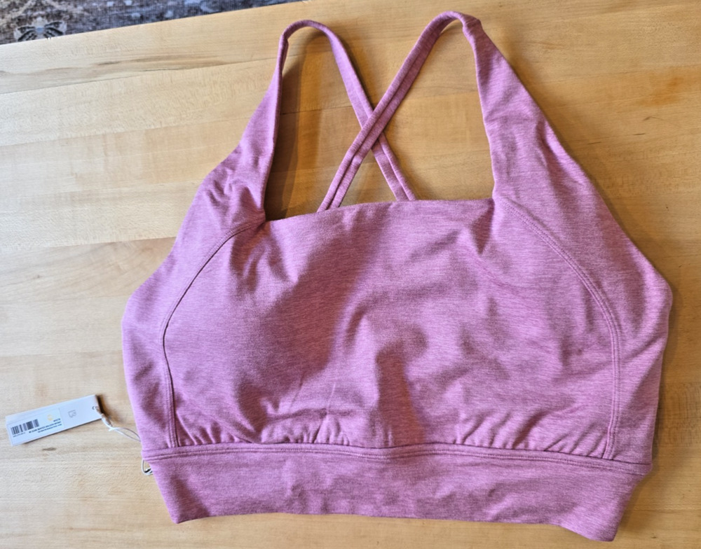 Buffbunny Dream Heather Square Neck Sports Bra XXL Bloom Heather Pink NWT Gym